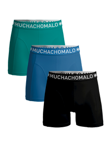 Muchachomalo SOLID1010-614J 3-Pack Boxershort SOLID1010-614J Black/Blue/Green