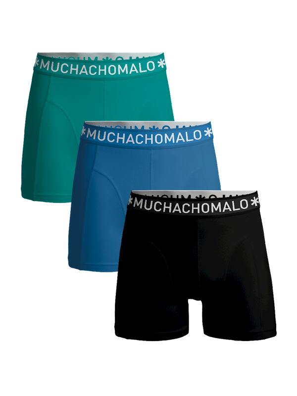 Muchachomalo SOLID1010-614J 3-Pack Boxershort SOLID1010-614J Black/Blue/Green