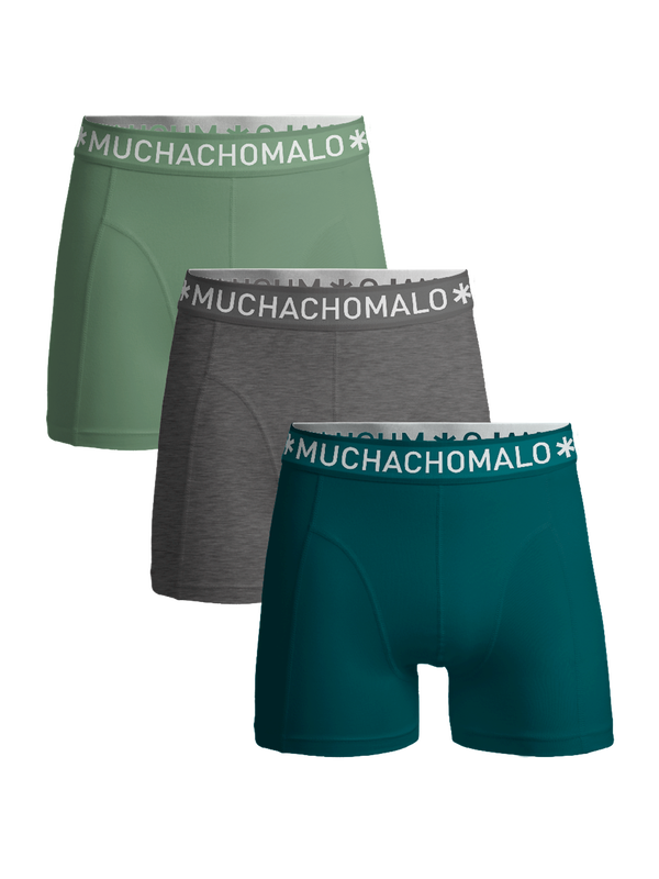 Muchachomalo SOLID1010-613J 3-Pack Boxershort SOLID1010-613J Green/Grey/Green
