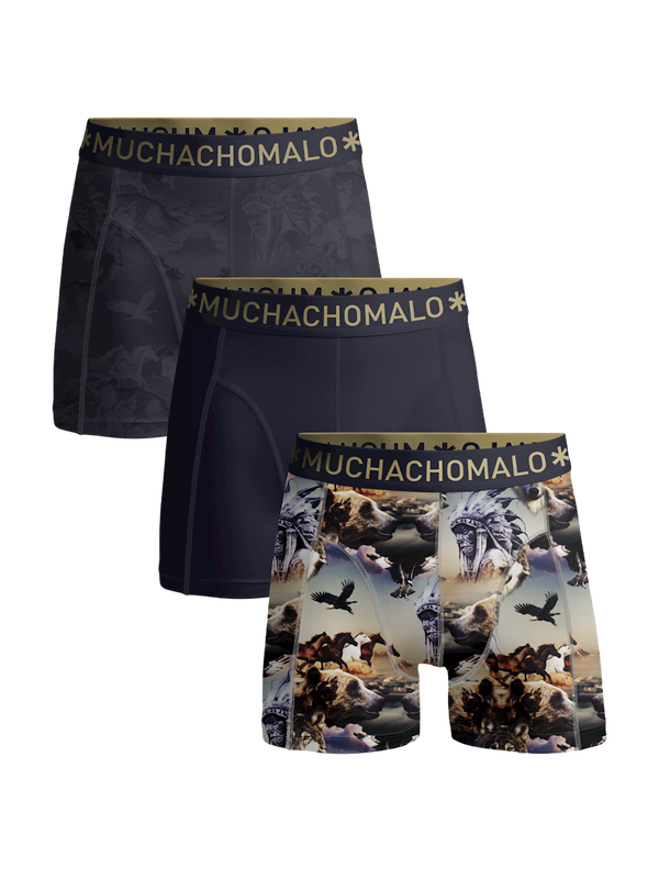 Muchachomalo U-Bear 3-Pack Boxer U-BEAR1010-01J Print/Print/Blue